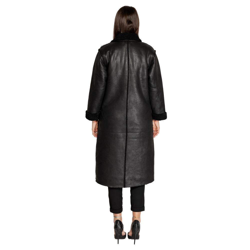 Cleré Schwarzer Polyester-Mantel